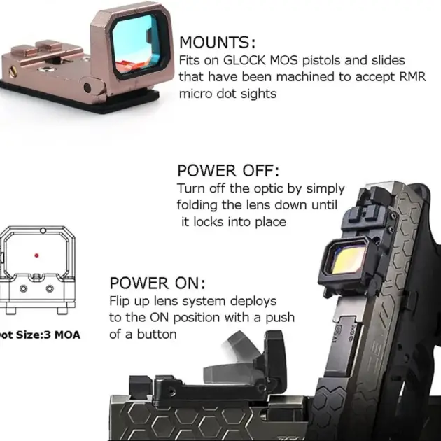 Tactical Mini Folding Flip Up Red Dot Sight Reflex Sight