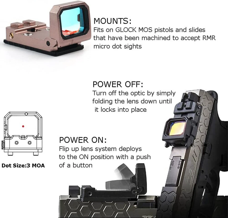 Tactical Mini Folding Flip Up Red Dot Sight Reflex Sight