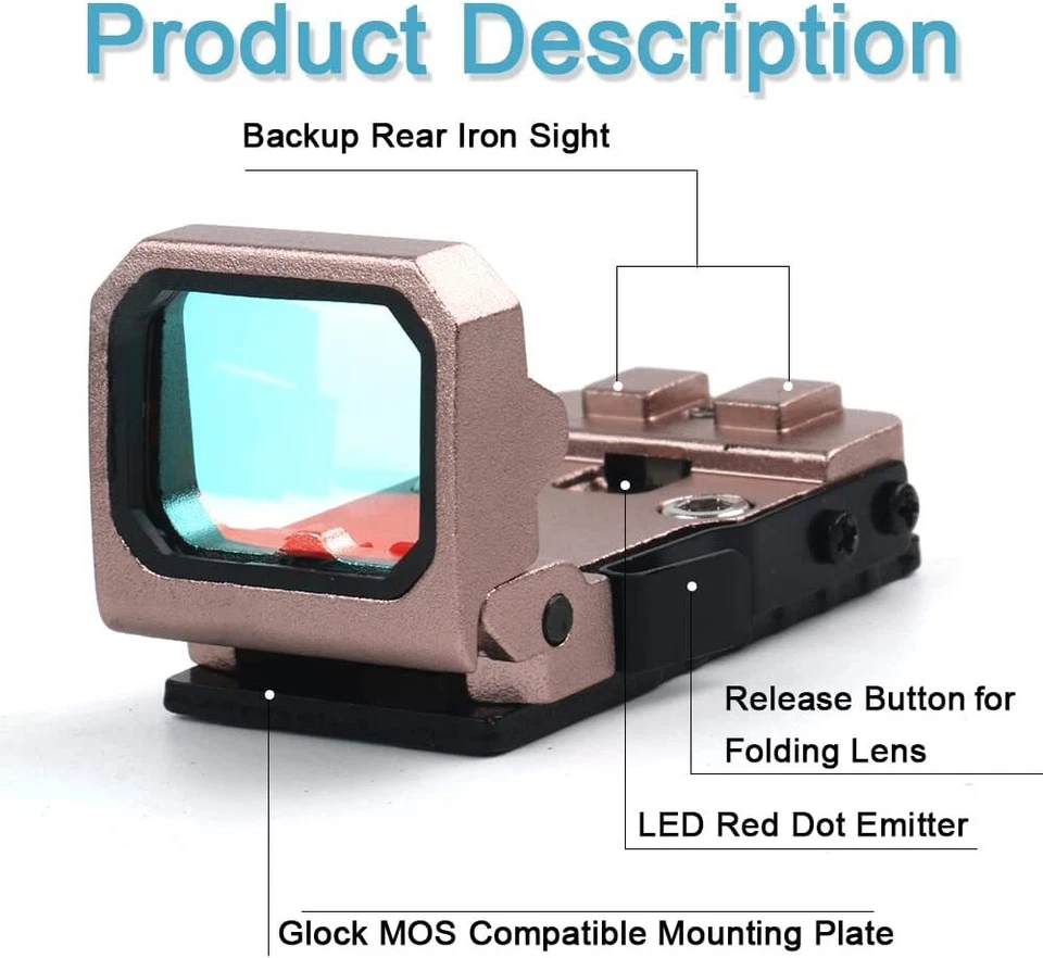 Tactical Mini Folding Flip Up Red Dot Sight Reflex Sight - Image 3